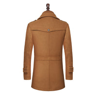 Fashion Double Collar Standard Wool Coat Men's Jacket