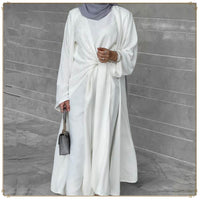 Beaded Women's Muslim Solid Color Two-piece Suit