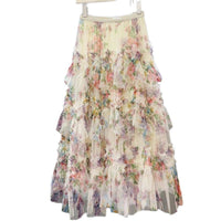 Heavy-duty Spliced Printed Mesh Skirt For Women