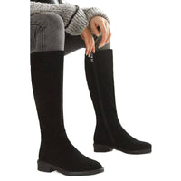 Women's Solid Color Fashion Frosted Long Martin Suede Boots
