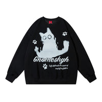 Kitten Printed Loose Sweatshirt