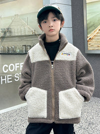 Coat Fashion Casual Girl Boy Thickened Medium And Small Children Winter Coat