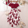 Girls Retro Printing Fashion Unique Two-piece Set