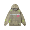 Star Letters Printed Long-sleeved Hooded Sweater For Men