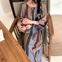 High-end Sleepwear Spring Autumn Round-neck Long Dress