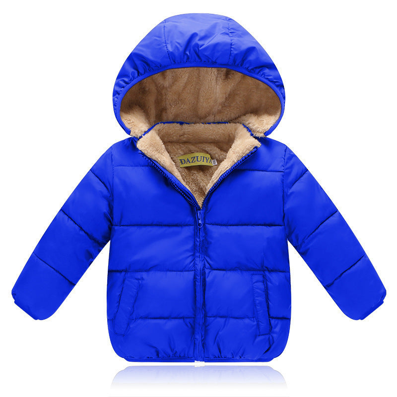 Children's Cotton Fleece Thickened Baby Hooded Coat