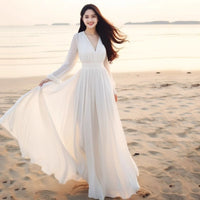 Beach Vacation Flowy Long Maxi Dress