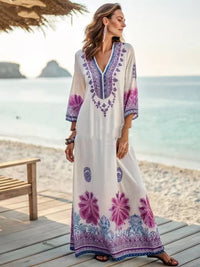 Fashionable And Elegant V-Neck Loose Womens Dress