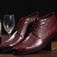 Hairdresser Men's Boots High Top Leather Shoes