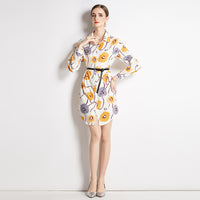 Top Lapel Shirt Printed Long