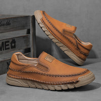 Men's Leather Shoes Hand-stitched Casual
