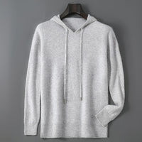Mens Relaxed-fit Hooded Sweatshirt With Long Sleeves For Casual Wear