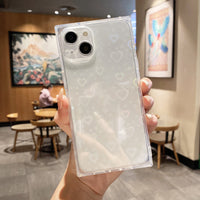 Square Laser Colorful Love Phone Case