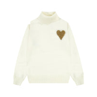 Round Neck Turtleneck Alpaca Blended Soft Sweater
