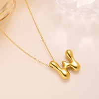 New Titanium Steel 18K Gold-Plated 26-Letter Necklace For Women
