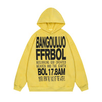 Hip Hop Retro English Letters Dirty Hooded Sweater Men