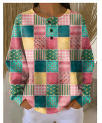 Woolen Button V-Neck Women's Sweater