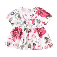 Children's rose top  denim suit