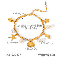 Starfish Shell Marine Element Stainless Steel Bracelet