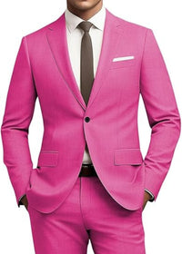 Men's Versatile Solid Color Business Jacket Long Pants Set