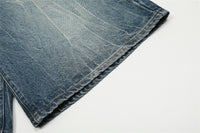 Washed Bright White Denim Five-point Pants Men's Punk