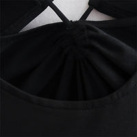 Lady Sexy Black Tight Trousers Open Swimsuit Jumpsuit