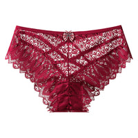 Women's Mid-waist Lace Butterfly Briefs