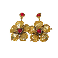 Fashionable Golden Vintage Flower Earrings