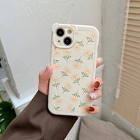 Japanese And Korean Elegant Flower Bear Embossed Mobile Phone Case