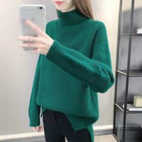Hemp Pattern High Neck Thickened Keep Warm Inner Match Sweater Knitted Bottoming Shirt Long Sleeve
