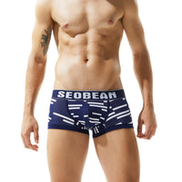 Men's Sports Low Waist Striped Boxer Underwear