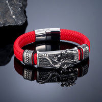 Retro Dragon Totem Woven Leather Bracelet