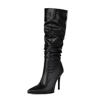Fashionable High-heeled Patent Leather Glossy Over-the-knee Boots