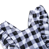 Ruffle Plaid Bathing Suit