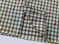 Loose Short Sleeve Plaid Shirt Men