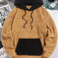 Solid Color Hooded Plush Men's Sweater