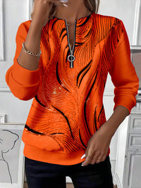 Womens Long-Sleeve Christmas-Print Sweatshirt