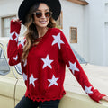 Women's Loose Drawstring Casual Five-star Brocade Sweater