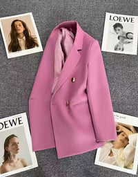 Women's Solid-Colored Defined-Waist Blazer