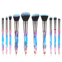10 Crystal makeup brushes with diamond handle