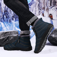 Outdoor Thickening Thermal Cotton Shoes Zipper Fleece-lined Winter Men's Shoes