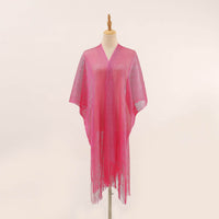 Flat Towel Shawl Gold And Silver Silk Slit Fashionable Beachwear Vacation Sun Protection Shirt