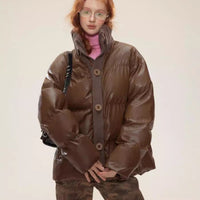 Cotton-padded Coat Stand-up Collar Thermal Loose Fashionable Jacket
