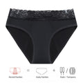 Women's Four Layer Mid Waist Lace Button Leak Proof Underwear