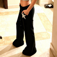 Niche Style Sequined Embroidered Low Waist Casual Pants