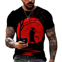 Men's Summer Trendy Ninja Printed Top Casual Short Sleeve