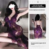 Plus Size Lace See-through Nightdress For Women