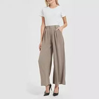 Women's Elastic High-Waist Casual Wide-Leg Pants