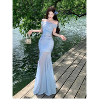 Off-Shoulder Slim-Fit Floral Print Bodycon Dress For Women