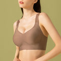 Traceless Plus Size Women's Big And Small Breast Holding Anti-sagging Full Cup Thin Push Up Sports Chest Cover